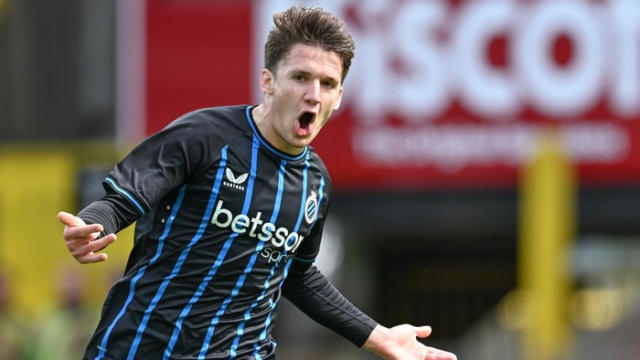 Christos Tzolis pemain Club Brugge yang bergabung dengan Arsenal dalam transfer rekor Liga Belgia.